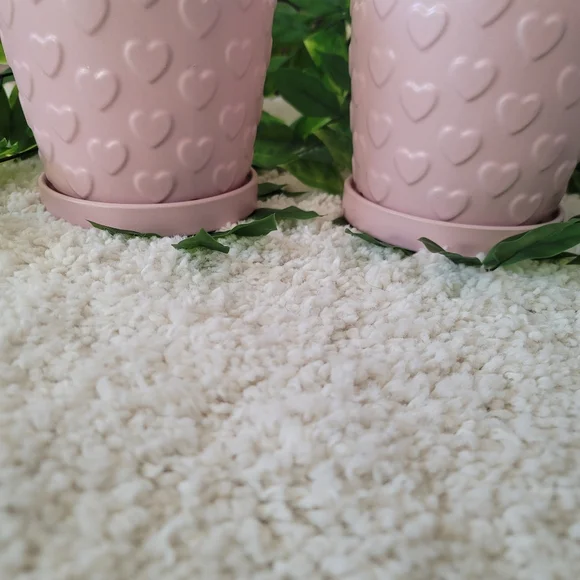 Pink Heart Flower Pots (Set Of 2) - Picture 4 of 6